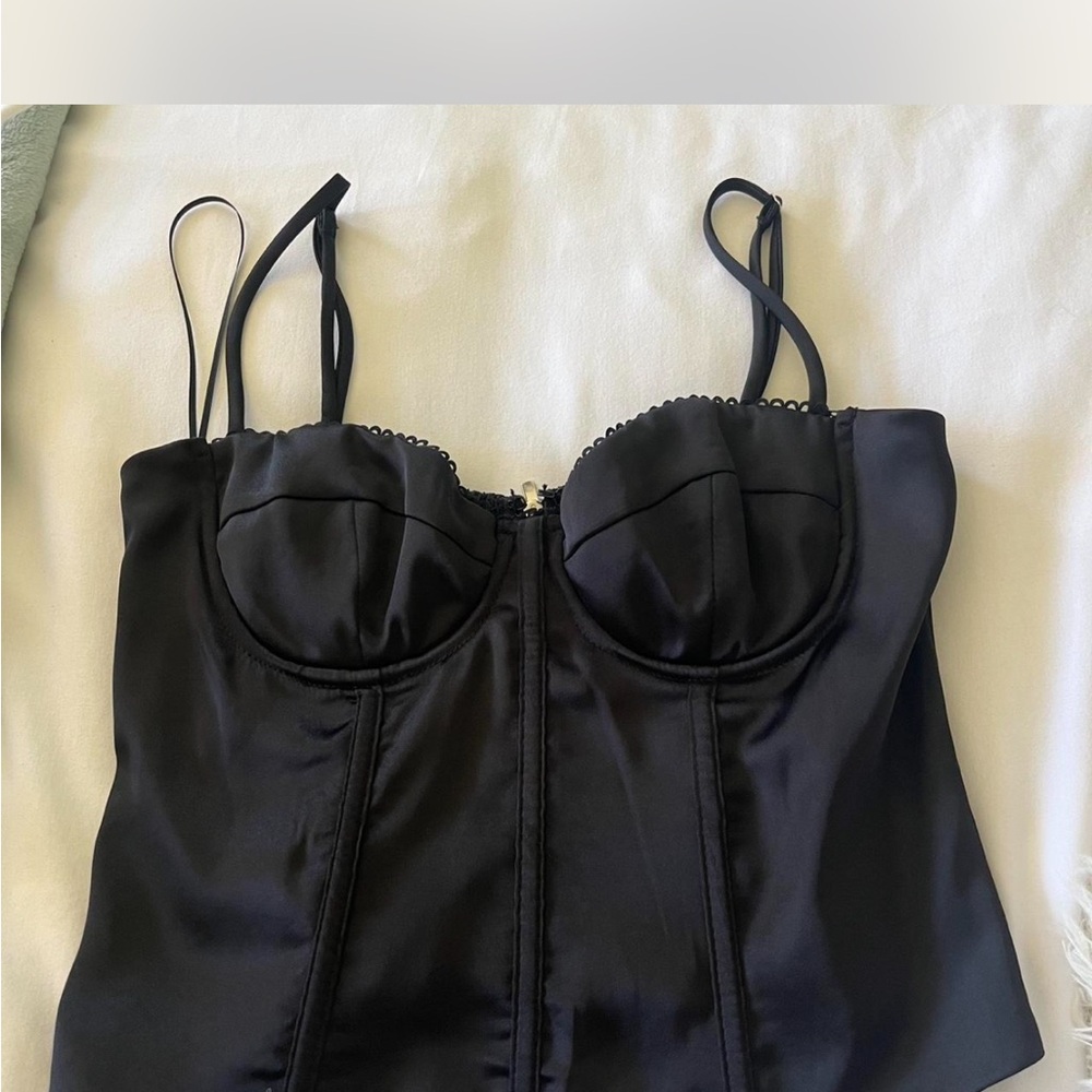 Princess Polly Black Satin Top
